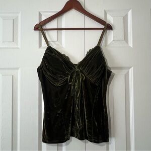 725 Originals Y2K Green Velvet Whimsigoth Cami Top Size 2X